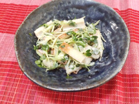 簡単！副菜！ちくわとカイワレのマヨ和え〜